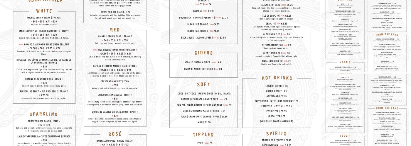 Peet's Restaurant Menu