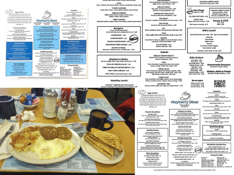 Mayberry Diner Menu