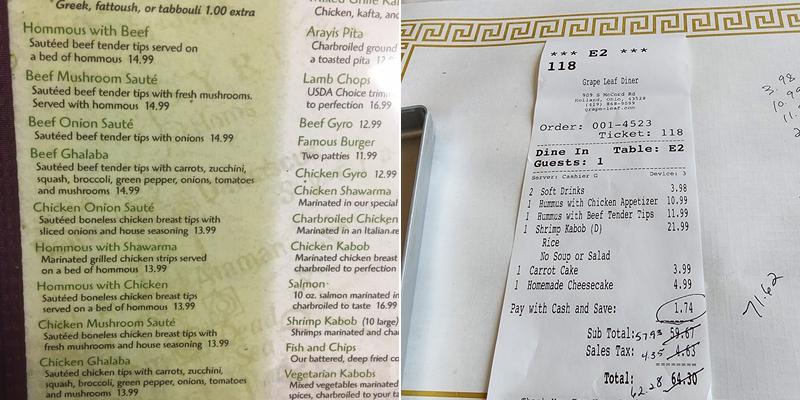 Grape Leaf Diner Menu