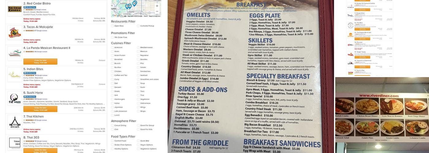 River Diner Menu