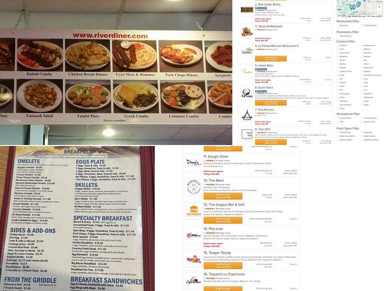 River Diner Menu