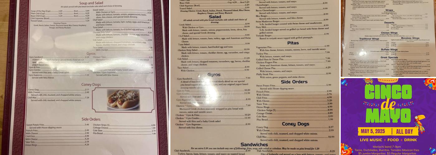 B Town Bar & Grill Menu