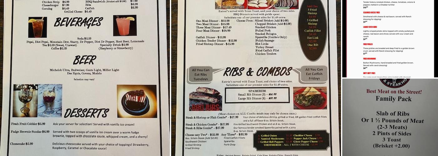 Five Star BBQ & Steakhouse Menu