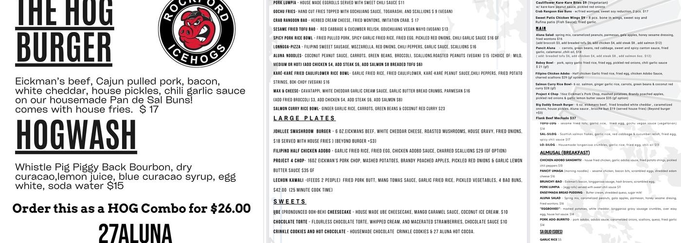 27 ALUNA @ OCTANE Menu