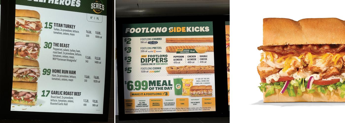 Subway Menu