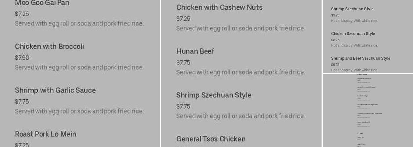 Kum Fung Menu