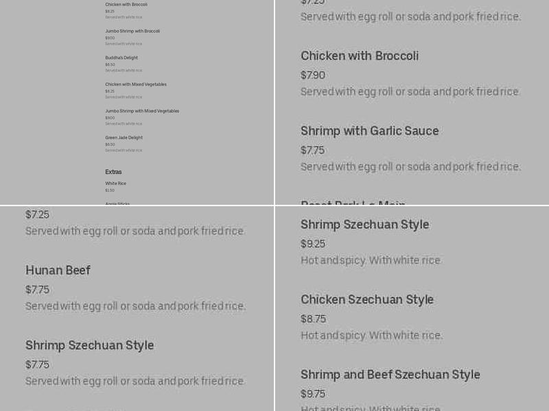 Kum Fung Menu