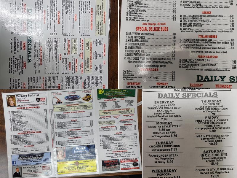 Olympia Family Restaurant Menu