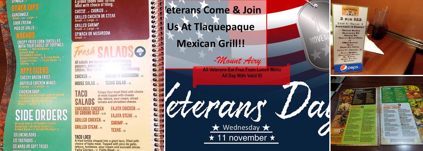 Tlaquepaque Mexican Grill - Mount Airy Menu