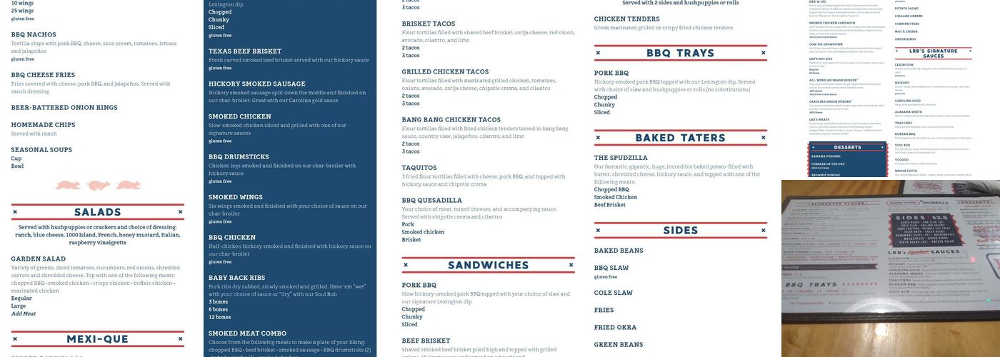 Little Richards BBQ Menu