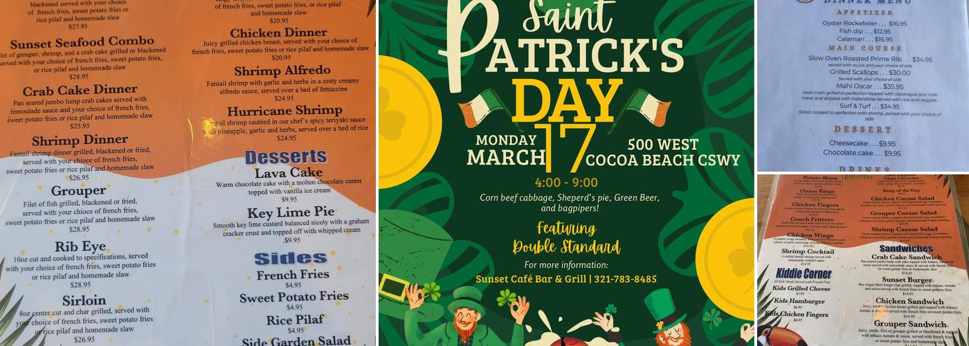 Sunset Cafe' Waterfront Bar & Grill Menu