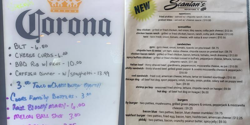 Scanlan's Menu