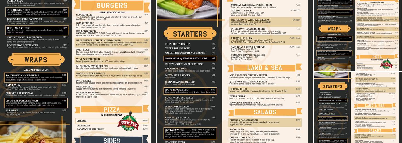 Fire House Pub Menu