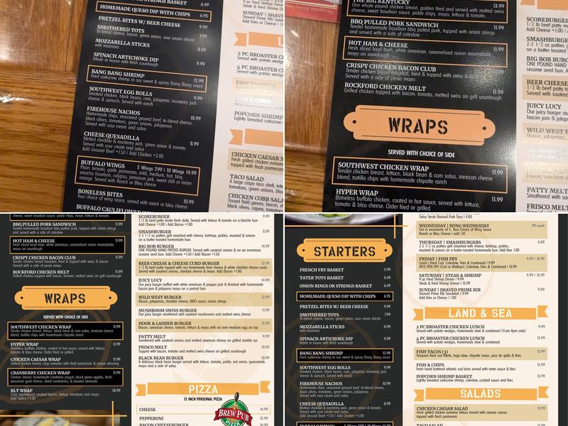 Fire House Pub Menu