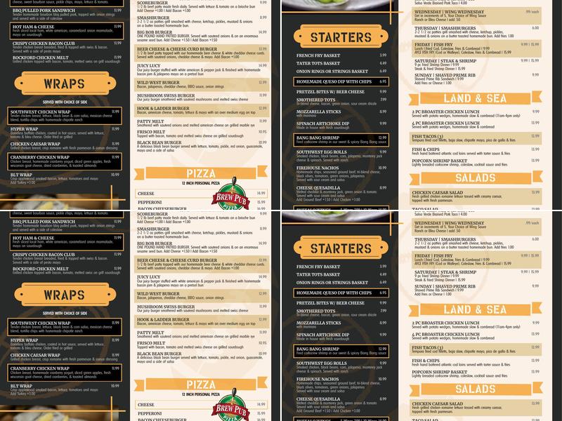 Fire House Pub Menu
