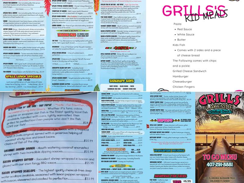 Grills Seafood Deck & Tiki Bar Menu