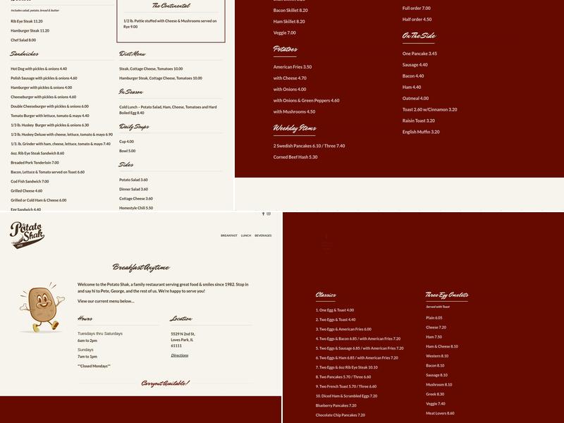 Potato Shak Menu