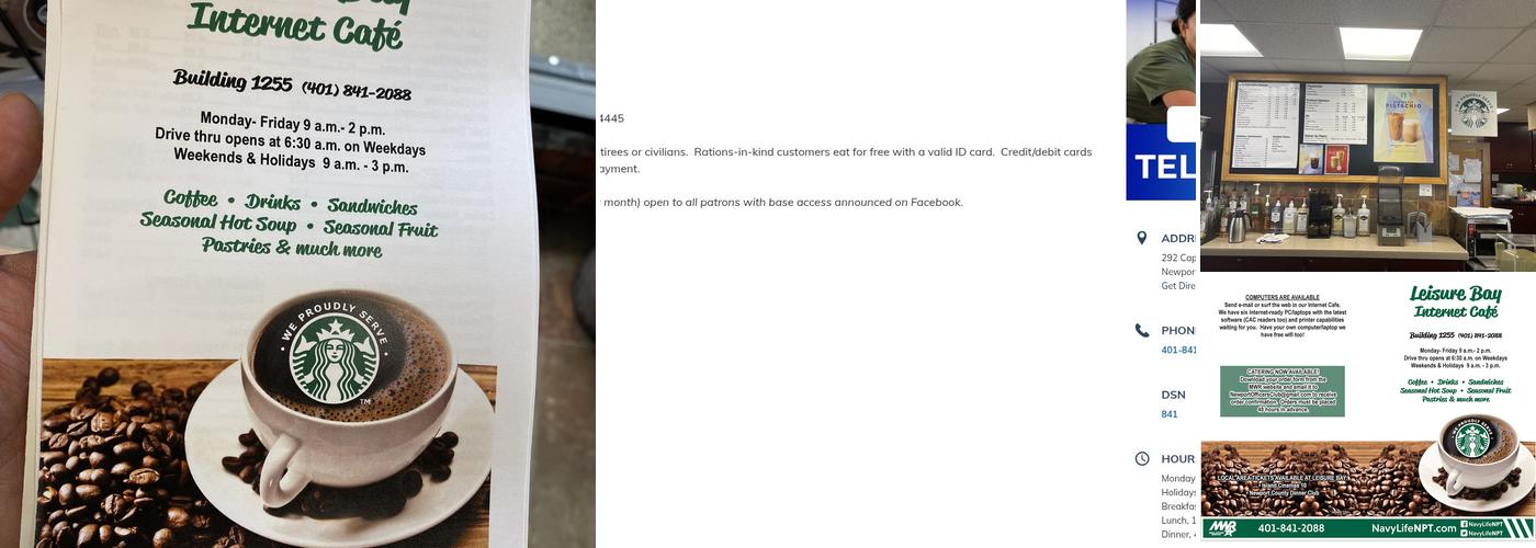 Leisure Bay Coffee - US Naval Base Menu