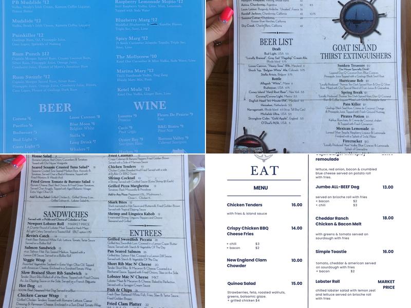 Marina Café & Pub Menu