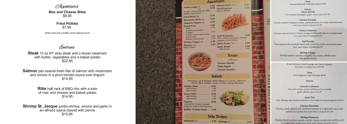 Mamma Mia Pizzeria Menu