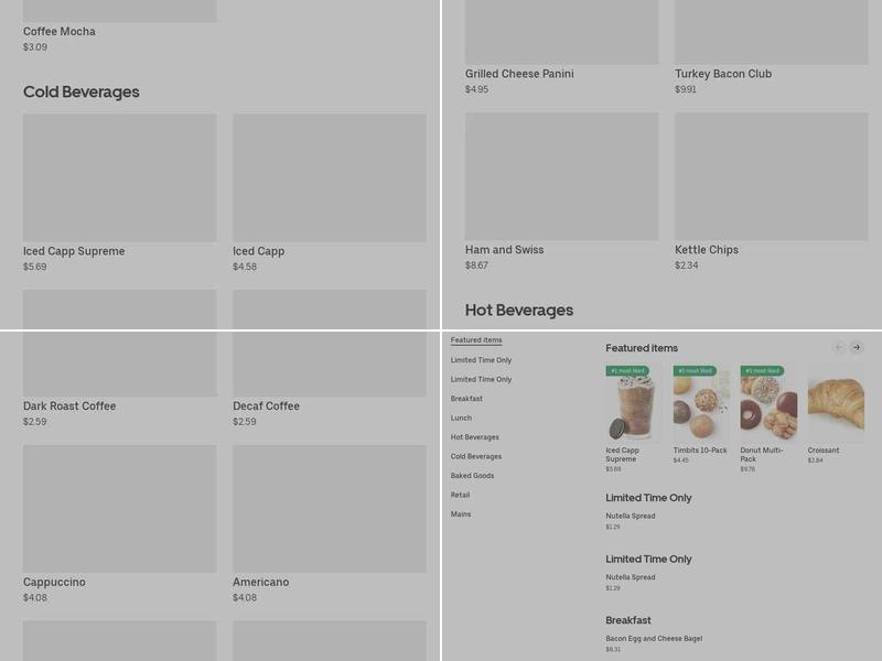 Tim Hortons Menu