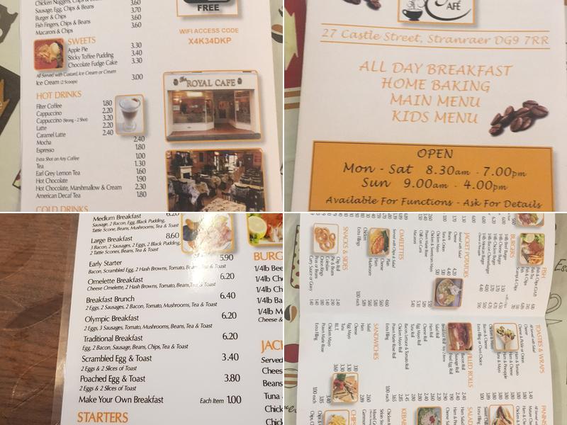 The Royal Cafe Menu