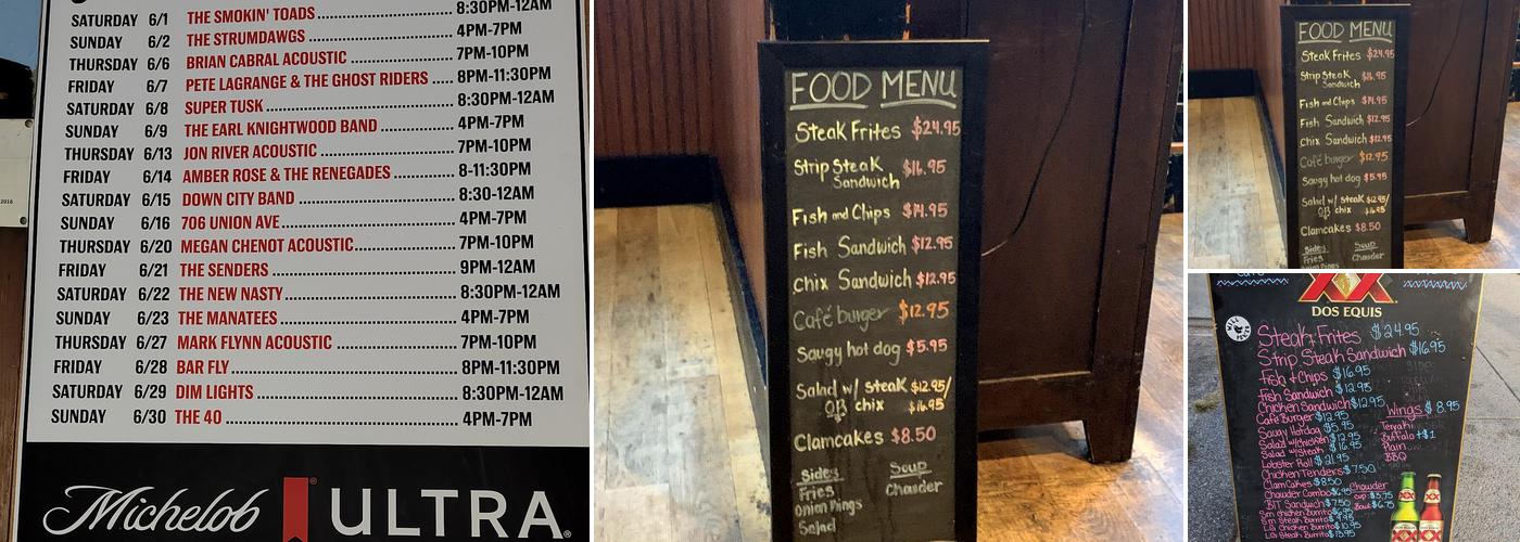 Narragansett Cafe Menu