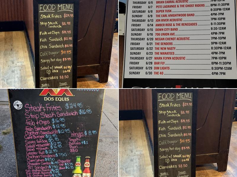 Narragansett Cafe Menu