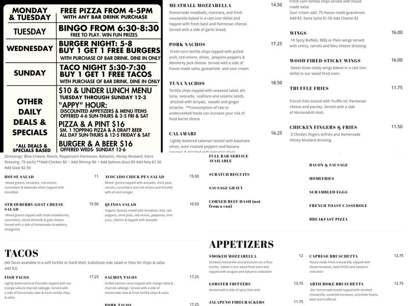 The Bike Stop Cafe Menu