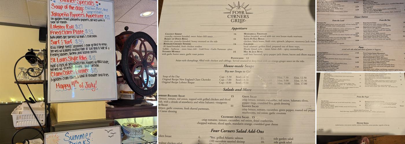 Four Corners Grille Menu