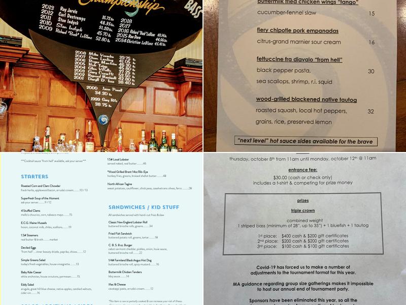 The Back Eddy Menu