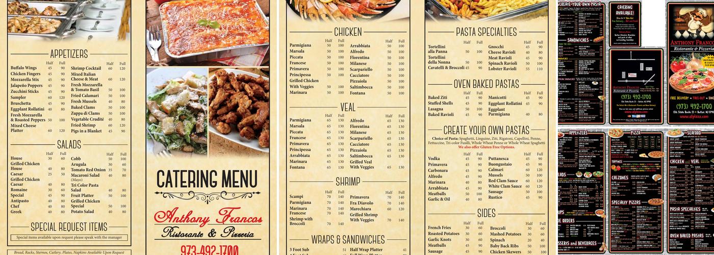 Anthony Francos Ristorante & Pizzeria Menu