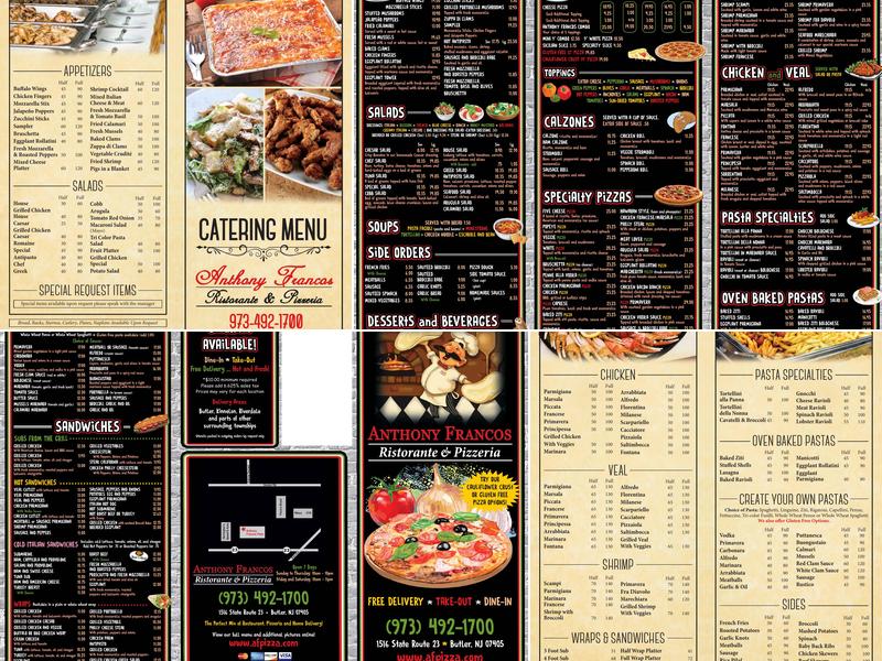 Anthony Francos Ristorante & Pizzeria Menu