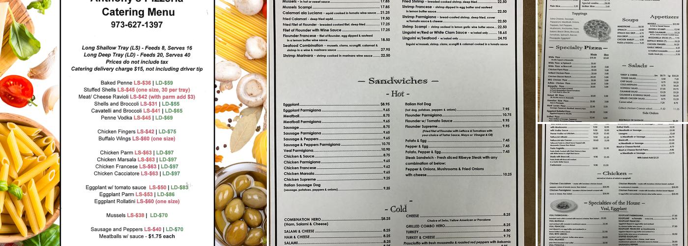 Anthony's Pizzeria & Family Restaurant Menu