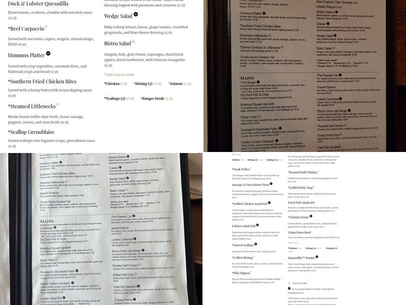 Jo's American Bistro Menu