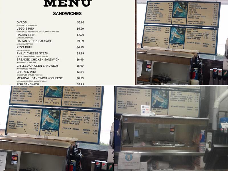 Uncle Nick's Menu