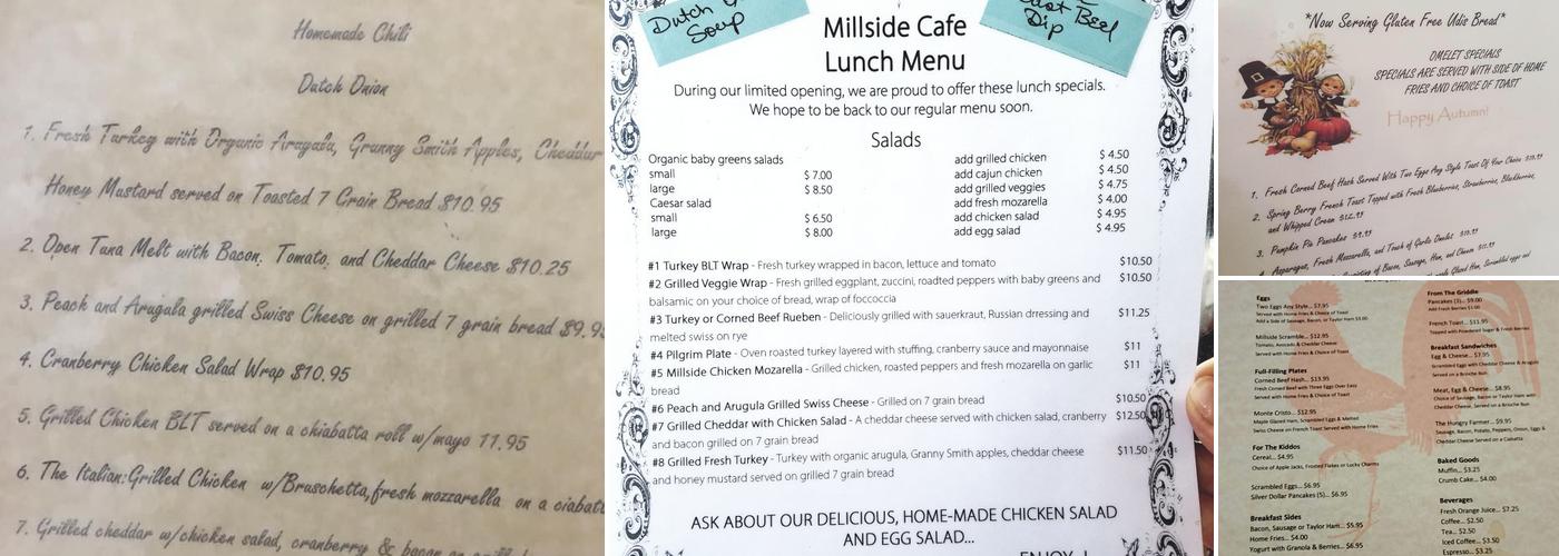 Millside Cafe Menu