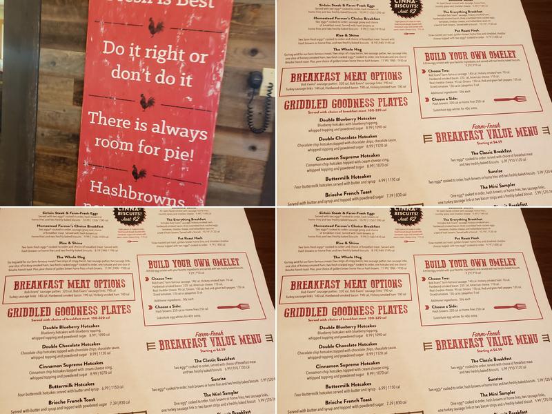 Bob Evans Menu