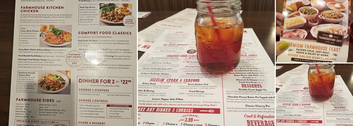 Bob Evans Menu