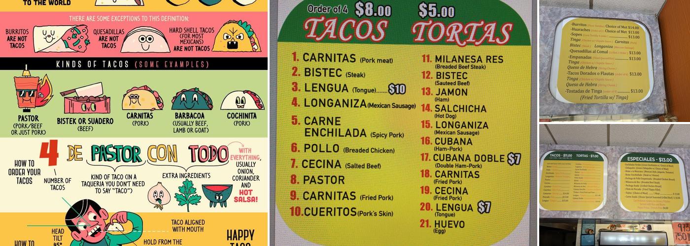 La Mixteca Menu