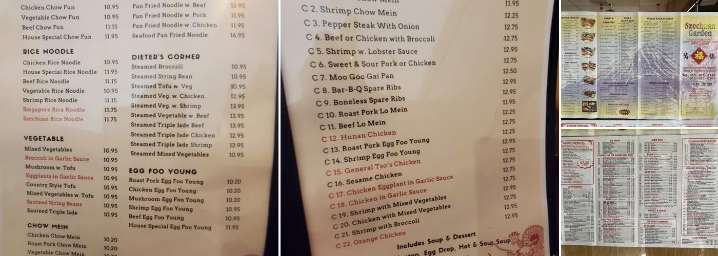 Szechuan Garden Menu