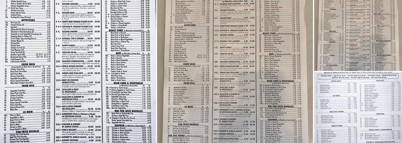 Ting's Menu