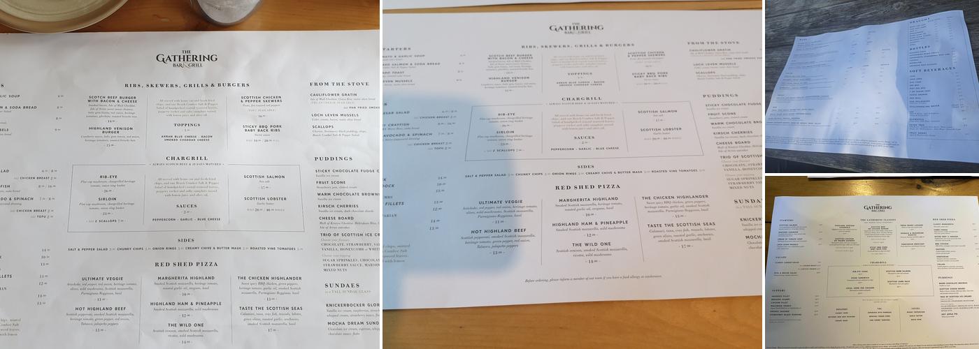 Glencoe Gathering Menu