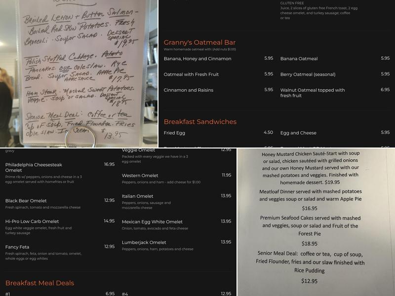 Granny's Pancake House & Grill Menu