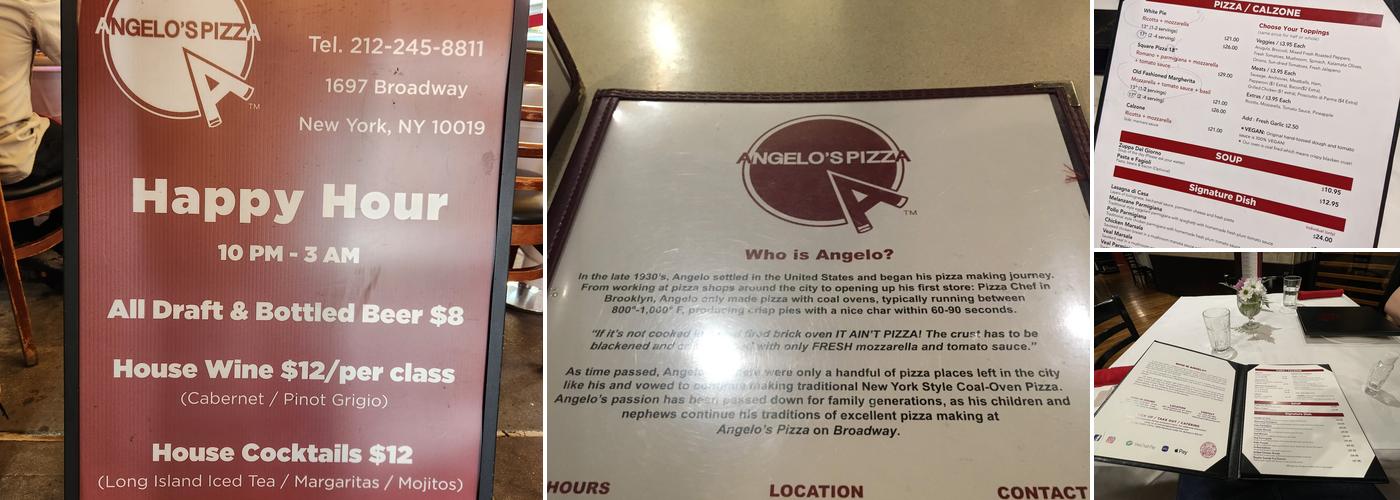 Angelo's Pizza Menu