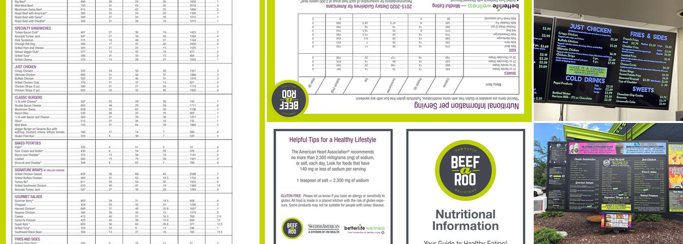 Beef-A-Roo Menu