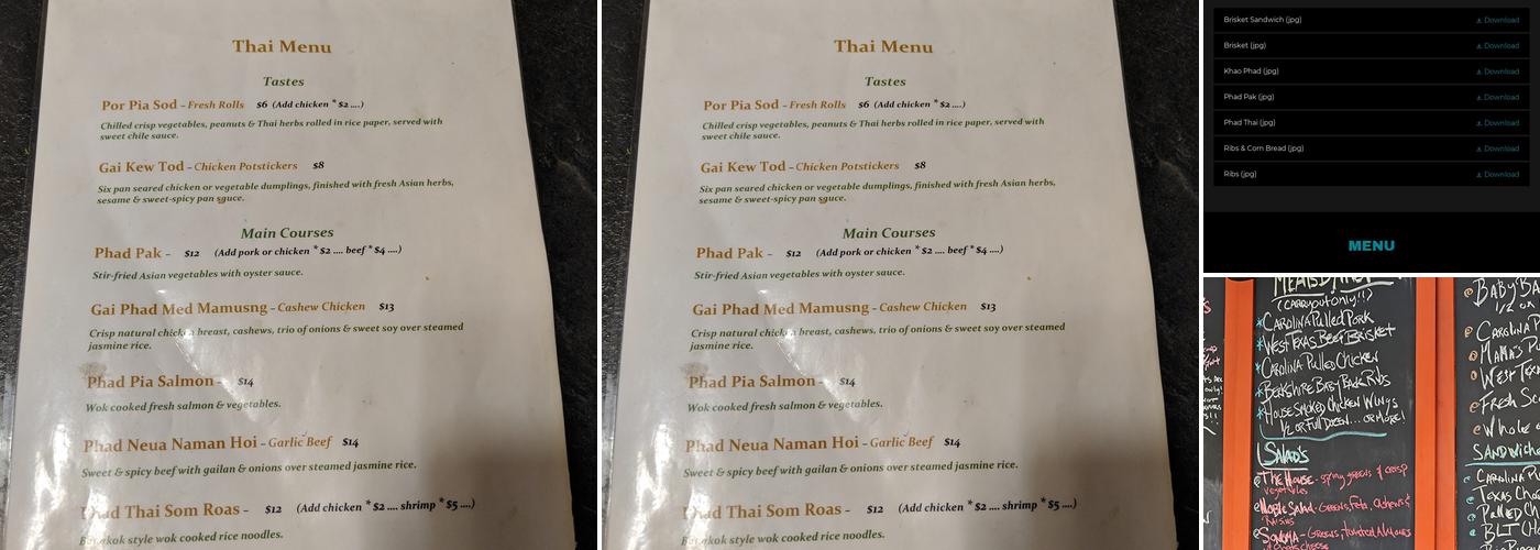 Noble Pig Menu