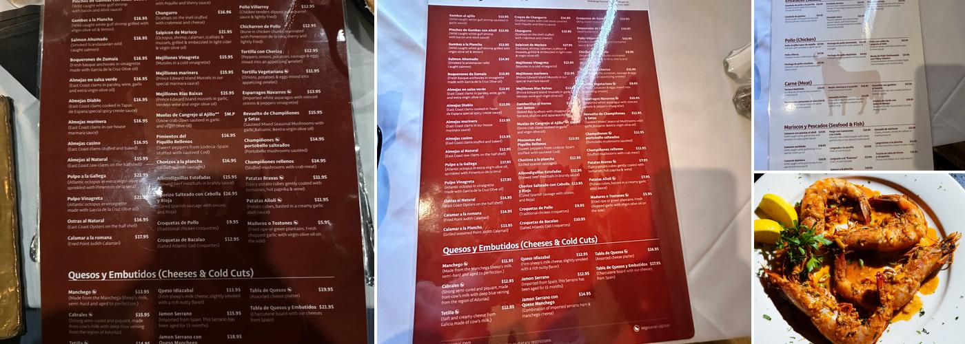 Tapas De España Menu