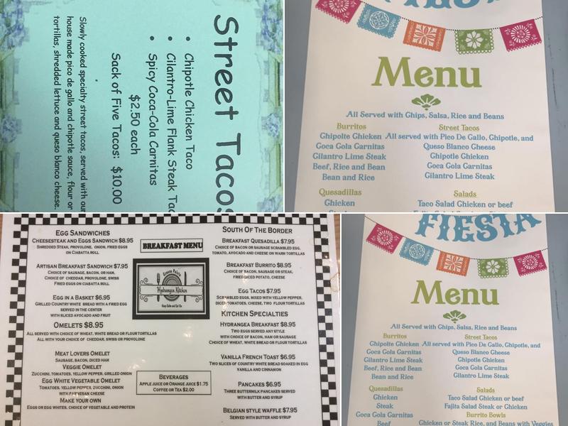 Hydrangea Kitchen Menu