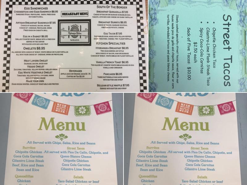 Hydrangea Kitchen Menu